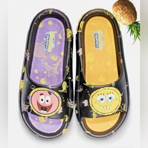 Ground Up SpongeBob SquarePants Men’s Slip-on Sandals NWT !!